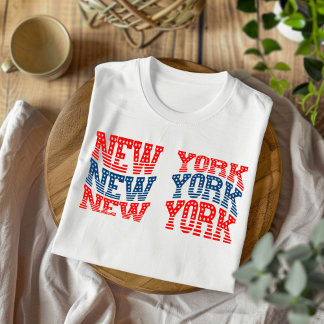 Patriottisch New York Rood en Blauw Boho T-shirt
