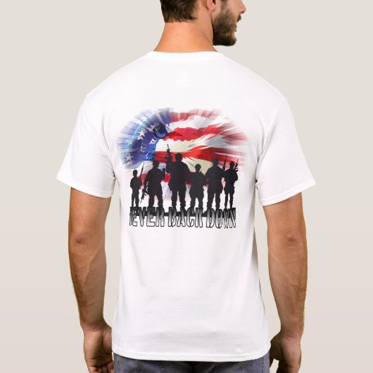 Patriottisch nooit terug t-shirt (Achterkant)