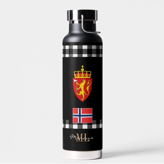 Patriottisch Noorwegen Vacuum geïsoleerd, Noorse v Waterfles (Links)