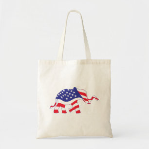 Patriottisch olifant in een Amerikaanse vlag Tote Bag