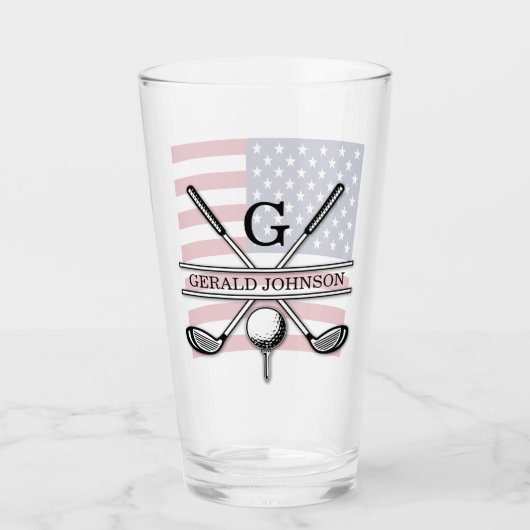 Patriottisch ontwerp Amerikaanse vlag Glas (Voorkant)