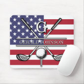 Patriottisch ontwerp Amerikaanse vlag Muismat (Met muis)