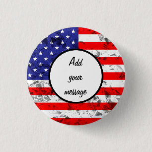 Patriottisch ontwerp met Amerikaanse vlag Ronde Button 3,2 Cm