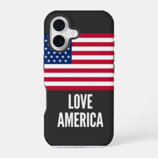 Patriottisch ontwerp met de Amerikaanse vlag voor iPhone 16 Hoesje