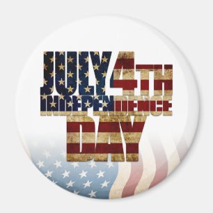 Patriottisch ontwerp van de vlag op 4 juli magneet