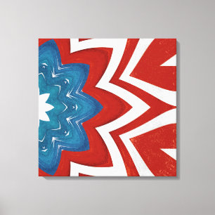 patriottisch ontwerp voor kaleidoscoop met florale canvas afdruk