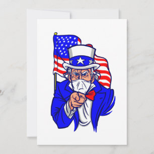 patriottisch Oom Sam gezichtsmasker VS Kaart