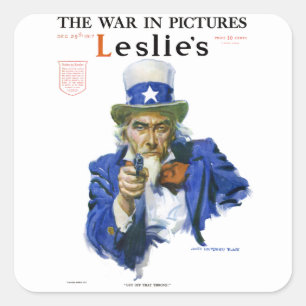  patriottisch oom Sam Magazine Hoesje Art Vierkante Sticker