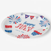 Patriottisch op 4 juli papieren bordje (Gekanteld)