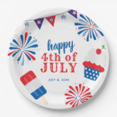 Patriottisch op 4 juli papieren bordje (Voorkant)