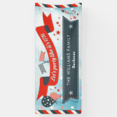 Patriottisch op 4 juli Partij Rood Wit en Blauw Spandoek (Verticaal)