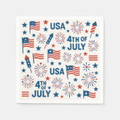 Patriottisch op 4 juli 🇺🇸 | Vuurwerk, sterren en Servet (Voorkant)