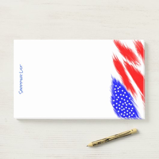 Patriottisch overzicht Post it Note Pad Shoping Li (Op bureau)