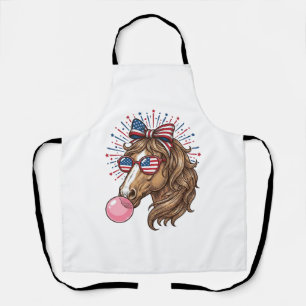 Patriottisch Paard Bubble Gum Vintage Vector T-shi Schort