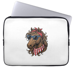 Patriottisch paard hoofd vector shirt ontwerp_1 laptop sleeve