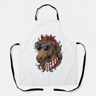 Patriottisch paard hoofd vector shirt ontwerp_1 schort