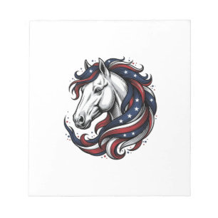 Patriottisch Paard Vintage Gravure Vector Kunst Notitieblok