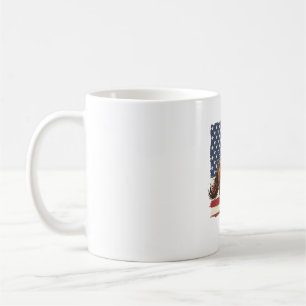 Patriottisch Paard Vintage Western Vector Ontwerp_ Koffiemok