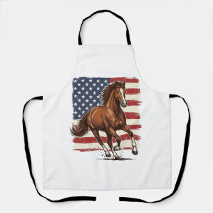 Patriottisch Paard Vintage Western Vector Ontwerp_ Schort