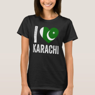 Patriottisch Pakistaans Pakistan Vlag I Love Karac T-shirt