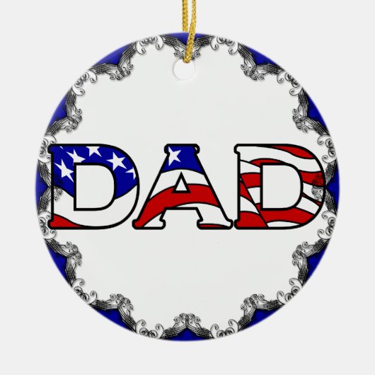 Patriottisch papa kerstversiering keramisch ornament (Voorkant)