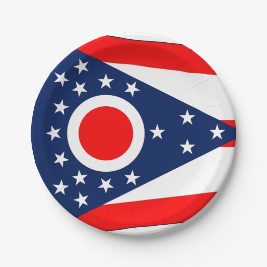 Patriottisch papier bord met Ohio vlag (Voorkant)