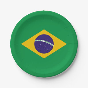Patriottisch papier bord met vlag van Brazilië