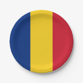 Patriottisch papier bord met vlag van Roemenië (Voorkant)