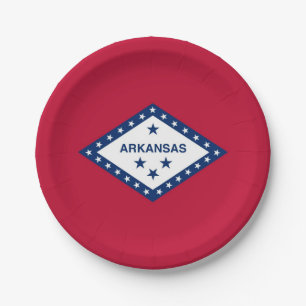 Patriottisch papieren bord met vlag van Arkansas