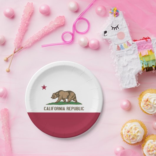 Patriottisch papieren bord met vlag van Californië (Feest)