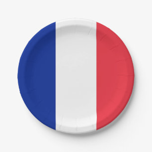 Patriottisch papieren bord met vlag van Frankrijk
