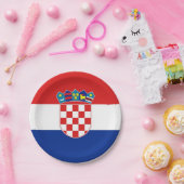 Patriottisch papieren bord met vlag van Kroatië (Feest)