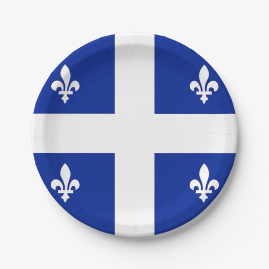 Patriottisch papieren bord met vlag van Quebec (Voorkant)