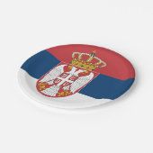 Patriottisch papieren bord met vlag van Servië (Gekanteld)