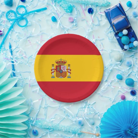 Patriottisch papieren bord met vlag van Spanje (Feest)