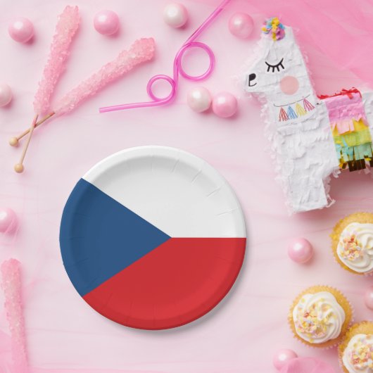 Patriottisch papieren bord met vlag van Tsjechië (Feest)