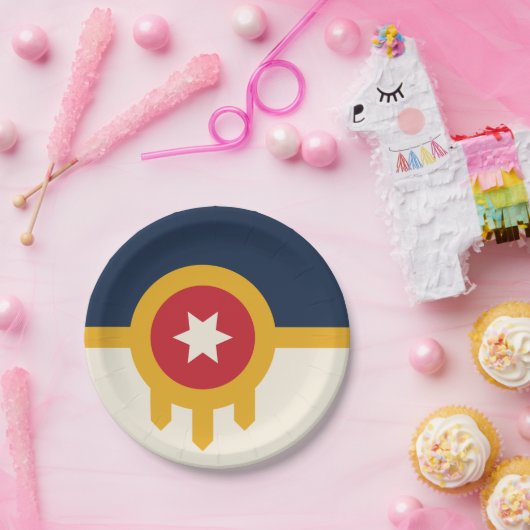 Patriottisch papieren bord met vlag van Tulsa City (Feest)