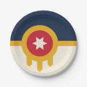 Patriottisch papieren bord met vlag van Tulsa City (Voorkant)