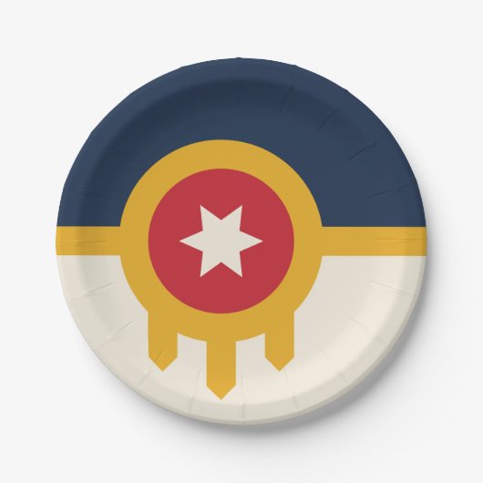 Patriottisch papieren bord met vlag van Tulsa City (Voorkant)