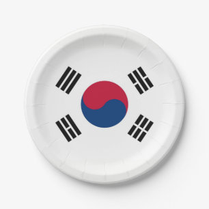 Patriottisch papieren bord met vlag van Zuid-Korea