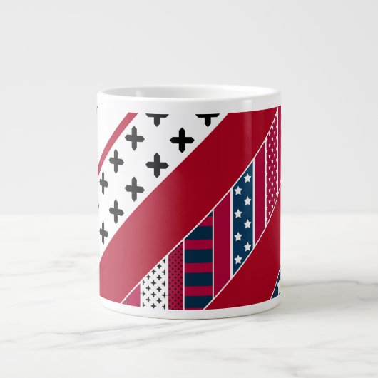 Patriottisch, patchwork extra grote beker (Voorkant)