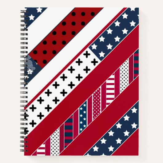 Patriottisch, patchwork notitieboek (Voorkant)