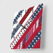 Patriottisch, patchwork vierkante klok (Hoek)