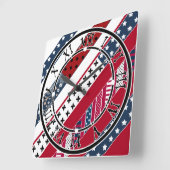 Patriottisch, patchwork vierkante klok (Hoek)