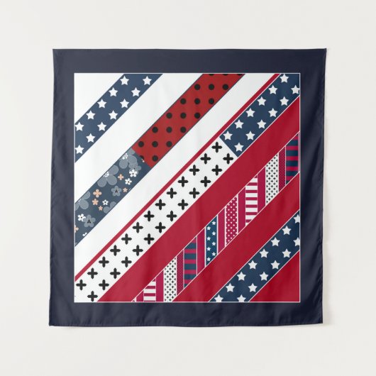 Patriottisch, patchwork wandkleed (Voorkant (horizontaal))