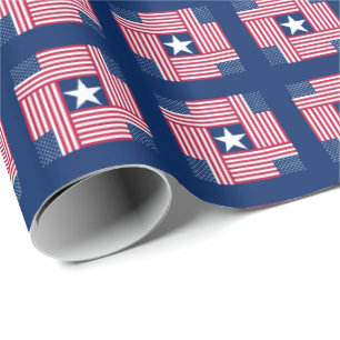 Patriottisch Patroon Amerikaanse vlag Cadeaupapier