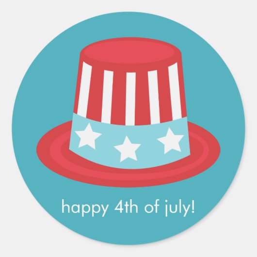 Patriottisch Pet 4 juli gevierd Ronde Sticker (Voorkant)