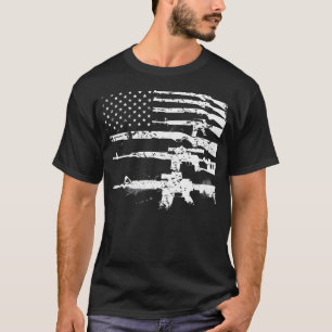 Patriottisch Pistool Rechten 2e wijziging AR15 Ame T-shirt