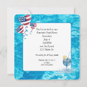 Patriottisch Poolfeest Met Gele Eend Kaart (Achterkant)