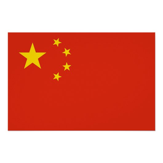 Patriottisch poster met Chinese vlag Perfect Poster (Voorkant)